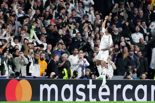 Rodrygo Goes of Real Madrid celebrates