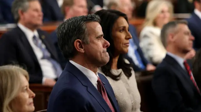 Central Intelligence Agency Director John Ratcliffe and Director of National Intelligence Tulsi Gabbard attends President Donald Trump's address to a joint session of Congress