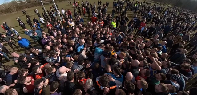 Crowd at the rugby pitch