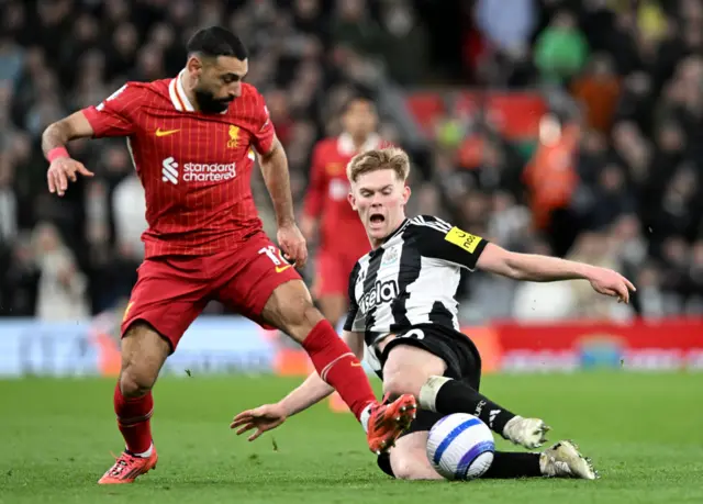 Mo Salah and Lewis Hall