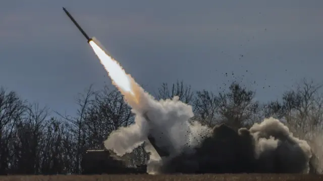 A himars rocket is launched