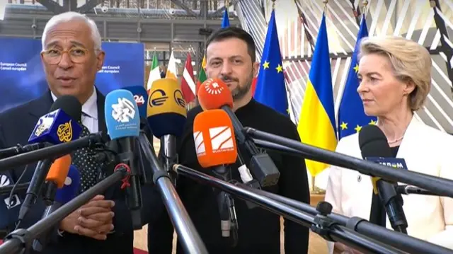 Costa Zelensky and Von der Leyen respond to questions