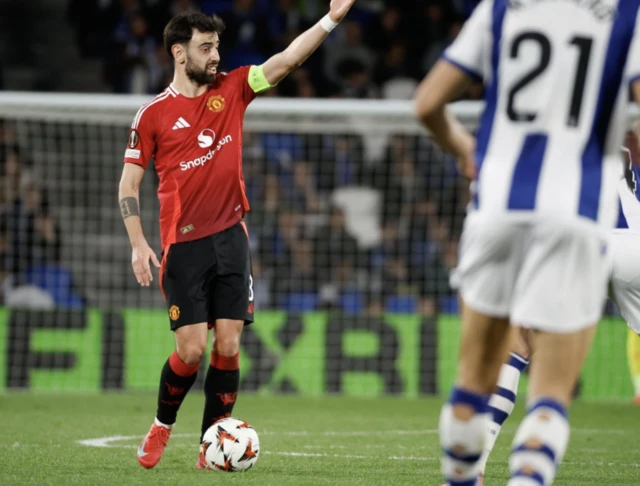 Manchester United's Bruno Fernandes in action