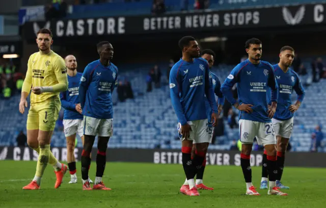 Rangers' players looking dejected