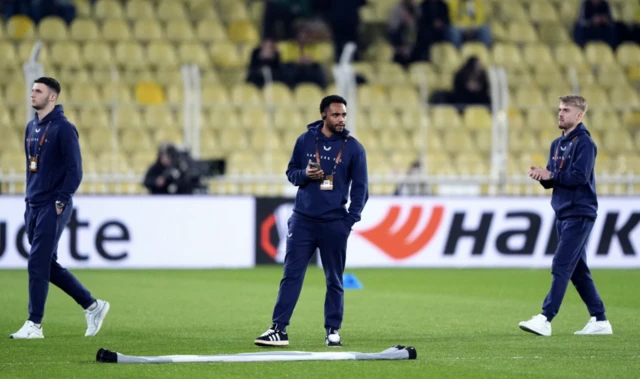 Rangers' Danilo (centre) on the pitch