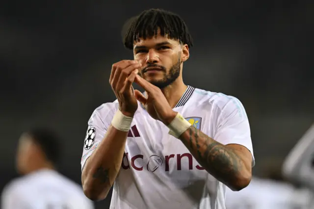 Tyrone Mings clapping Aston Villa's fans