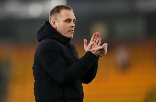 Norwich boss Johannes Hoff Thorup claps