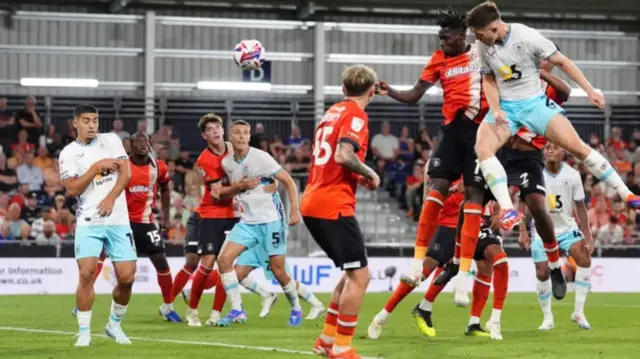 Burnley score in a 4-1 win at Luton Town on the opening day of the Championship season