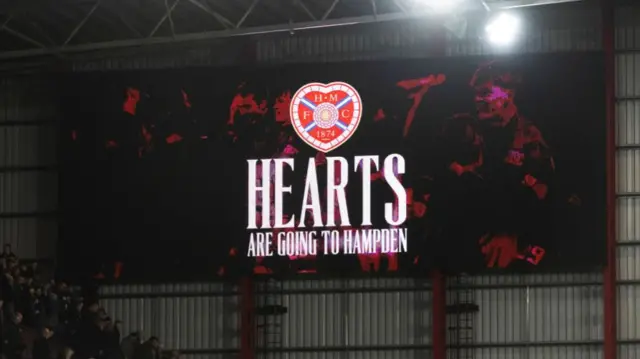 Hearts are going to Hampden sign