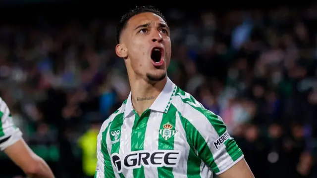 Antony celebrates for Real Betis