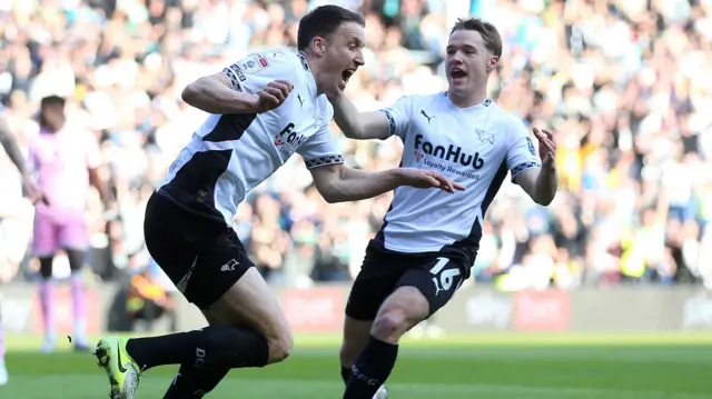 Craig Forsyth celebrates scoring against Blackburn