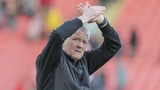 Chris Wilder applauds the Sheffield United fans