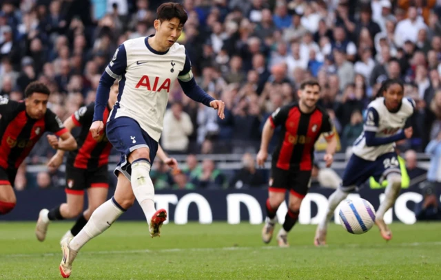 Tottenham Hotspur's Son Heung-min scores