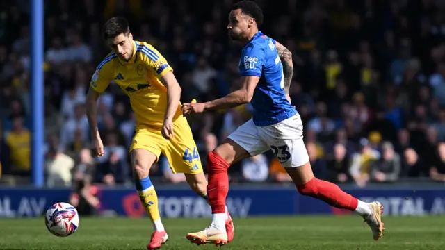 Josh Murphy (23) of Portsmouth on the attack