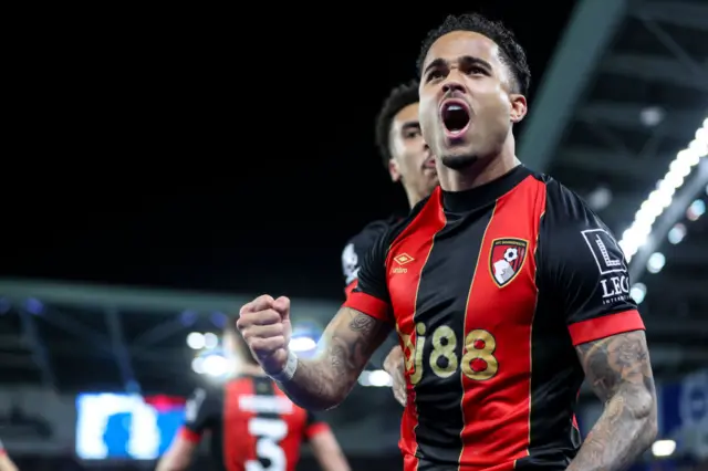 Justin Kluivert celebrating for Bournemouth