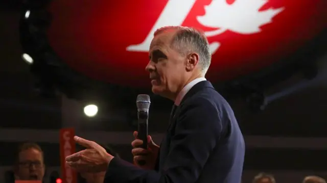 Mark Carney speaks at the leadership event