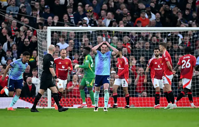 Declan Rice of Arsenal reacts