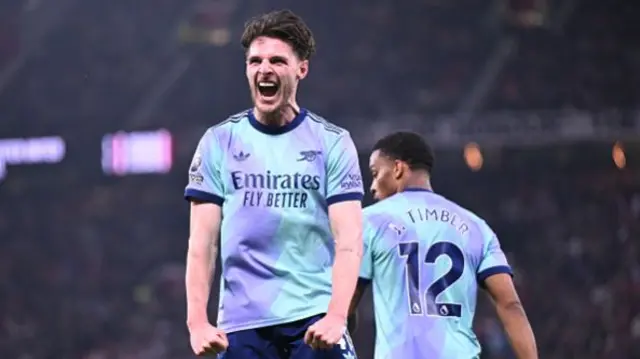 Declan Rice of Arsenal celebrates