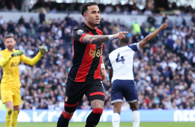 AFC Bournemouth's Justin Kluivert celebrates