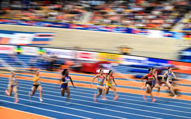 Amy Hunt in women's 60m semi-finals