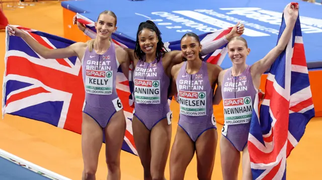 GB women's 4x400m relay silver medallists