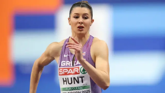 Amy Hunt during her women's 60m heat