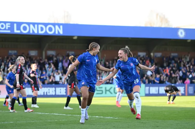 Chelsea's Lauren James celebrates their opening goal against Crystal Palace