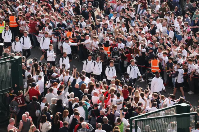 England arrive