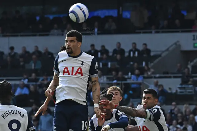 Dominic Solanke wins a header