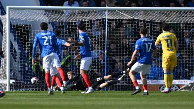 Nicolas Schmid (13) of Portsmouth makes a save