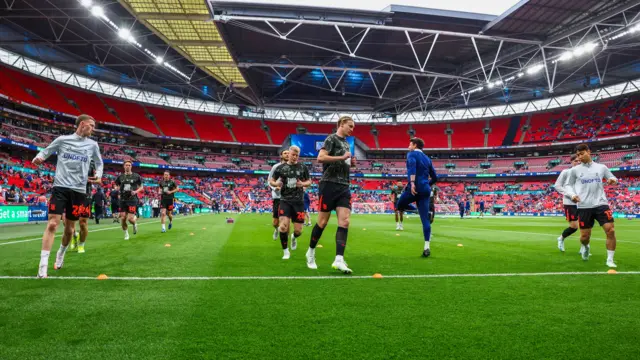 Birmingham players warm up