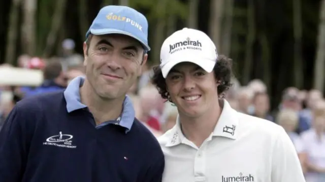 Actor James Nesbitt with Rory McIlroy