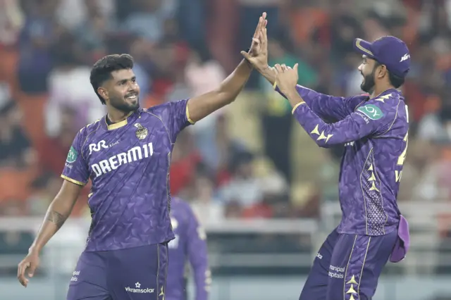 Harshit Rana celebrates wicket