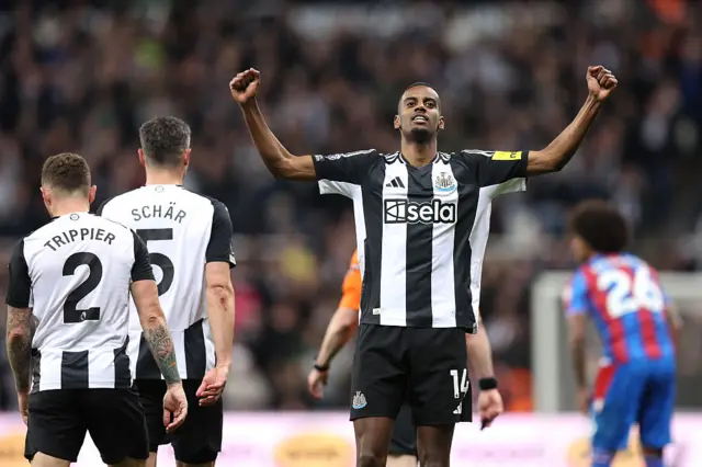 Alexander Isak celebrates