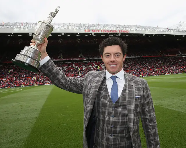 Rory McIlroy paraded the Claret Jug at Old Trafford after winning the Open in 2014