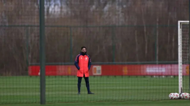 Ruben Amorim watches training