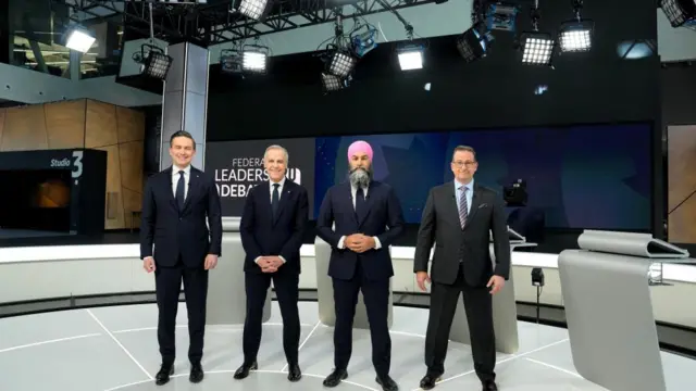 Canadian major party leaders on stage