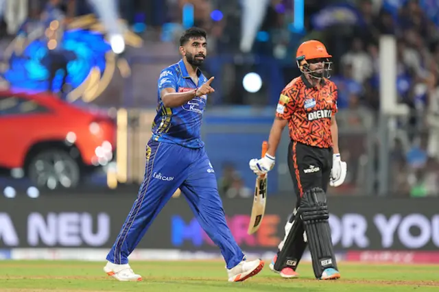Jasprit Bumrah bowling for Mumbai Indians