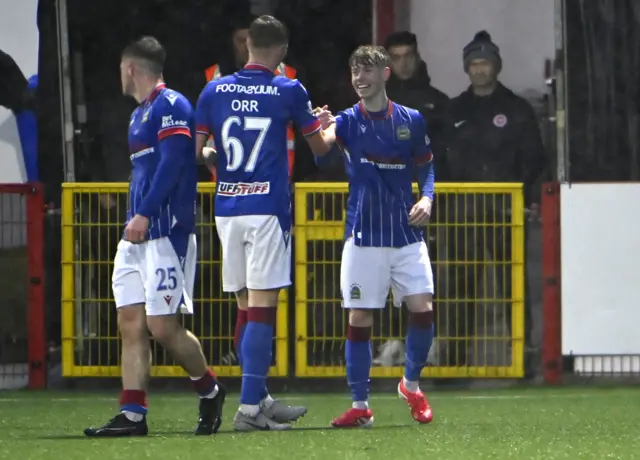 Kalum Thompson celebrates scoring