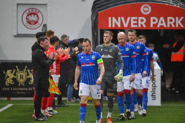 Larne give Linfield guard of honour