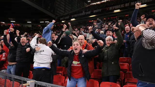 Manchester United supporters at Old Trafford