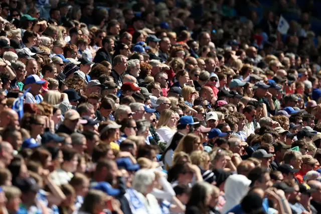 Brighton fans watch on at the Amex
