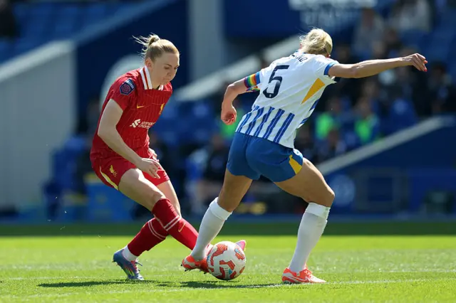 Holland tries to dribble into the box
