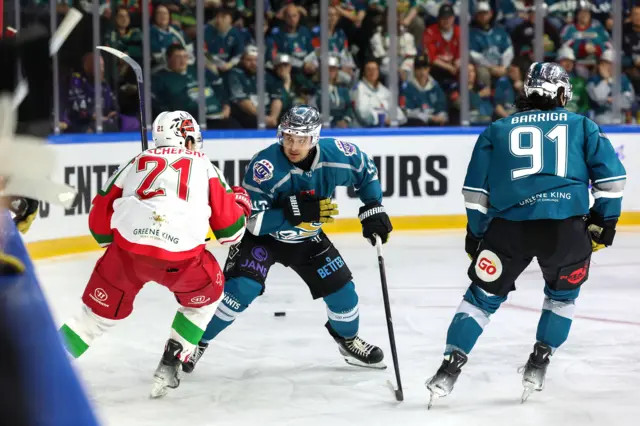 First period action between Giants and Devils