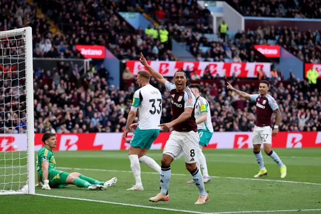 Youri Tielemans of Aston Villa celebrates