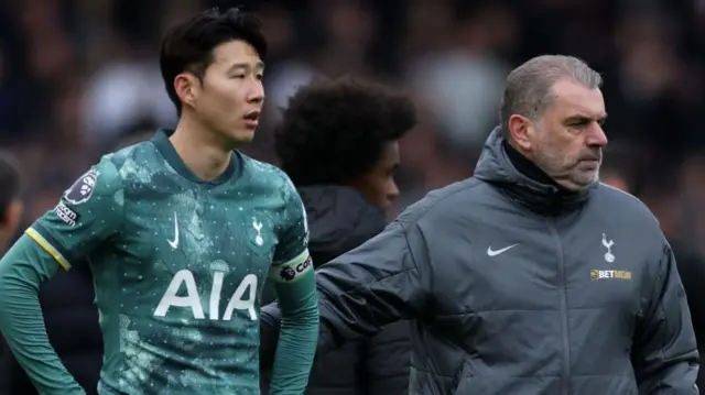 Son Heung-Min and Tottenham boss Ange Postecoglou