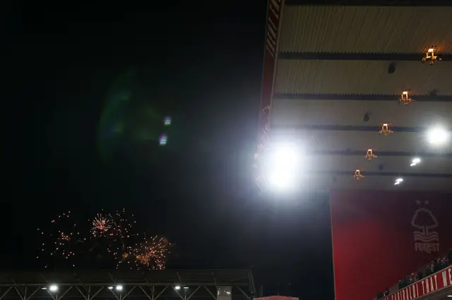 Fireworks outside the City Ground