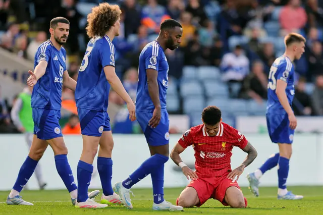 Luis Diaz of Liverpool rues a missed opportunity