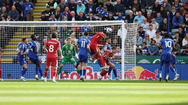 Virgil van Dijk heads towards goal