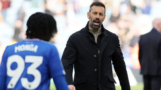 Leicester City manager Ruud van Nistelrooy after the Premier League match